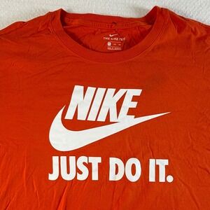 Nike Long Sleeve T-Shirt Mens 2XL Orange Just Do It Graphic DR0531-881 NWT